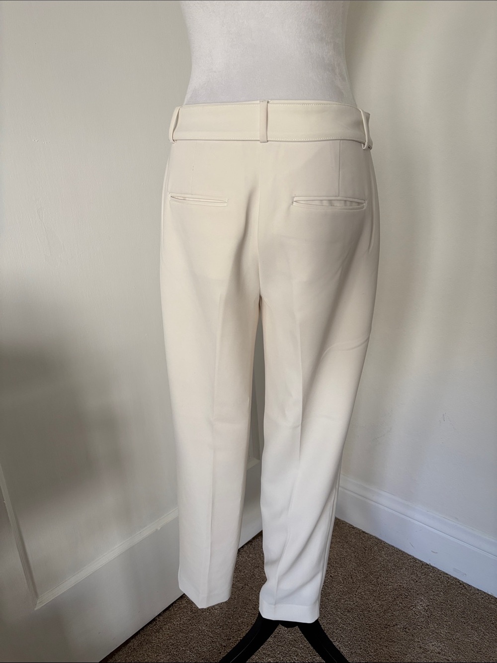 Ann Taylor Tie Waist Ankle Pants in Winter White - Size 4 - Picture 4 of 8